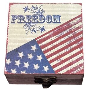 VINTAGE Patriotic Freedom Jewelry Box
